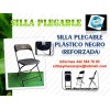 Silla plegable plastico negro reforzada