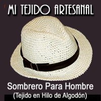 SOMBRERO PARA HOMBRE TEJIDO AL CROCHET EN HILO CRUDO