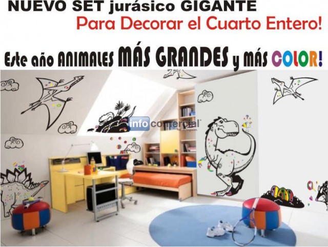 Vinilo Decorativo Infantil Dinosaurios, set jurasico