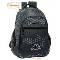 MOCHILA KAPPA 17 ESTAMPADA Y BORDADA REFORZADA KP804 FONDO GRIS OSCURO