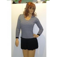 vestido tejido falda plizada
