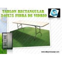 TABLON RECTANGULAR 240X75 FIBRA DE VIDRIO