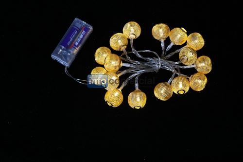 Luz de la secuencia 2014 de metal nuevo oro del diseo ahueca hacia fuera las luces 20LED luz de la bola de hadas ligera del banquete de boda hotel luz luz del da de fiesta del LED Luces de Navidad Decoracin Festival rbol de Navidad