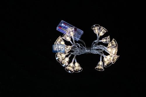 Cuerda 4.5V 16LED luz Campana Feliz Navidad de hadas de la boda del partido hotel de vacaciones caja de la batera de decoracin de Navidad rbol de Navidad Festival operar 30cm cable
