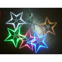 De cinco puntas para uso en interiores estrella 50LED 24V Luz boda estrella de luz cortina de la ventana Pentagrama Led hadas luces de la decoracin del partido hotel luz luz del da de fiesta de luz LED String Luces de Navidad 5pcs