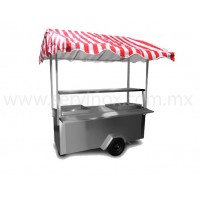 Carro Taquero Con 3 Servicios En Acero Inoxidable