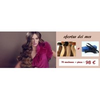 3 tiras de extensiones de cabello con clip - extensiones de quita y pon + 1 GRATIS