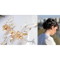 Tocado Mini flores con hojas - Accesorios para Novias - 15 % descuento envios al interior