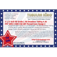 3 1/2 Inch OD Grade L-80 Seamless Tubing 9.30 PPF With 8 RND EUE API Thread Conn Range 2