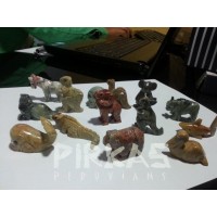 Animales tallados de piedra marmolina