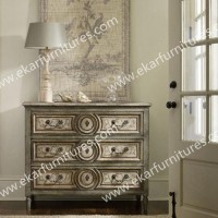 Estilo apenado Decoracin del hogar Gabinetes americano del vintage con 3 cajones