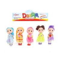 5PCS 3 Pulgadas Cuerpo Slido Mueca de Moda con Varios Colores Surtido