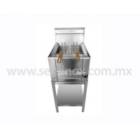 Freidora Doble Con Termostato Y Base En Acero Inox