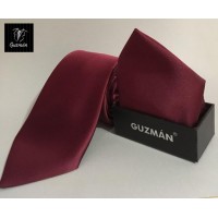 Conjunto corbata y pauelo burdeos