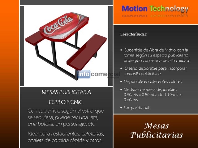 MESA PUBLICITARIA TIPO PICNIC