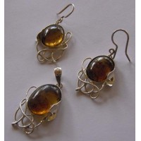 Conjunto ambar y plata