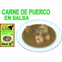 Saborrico para preparar carne de puerco en salsa.