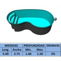 Piscina Prefabricada de Poliester-Fibra R-50