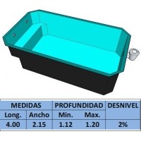 Piscina Prefabricada de Poliester-Fibra A-40